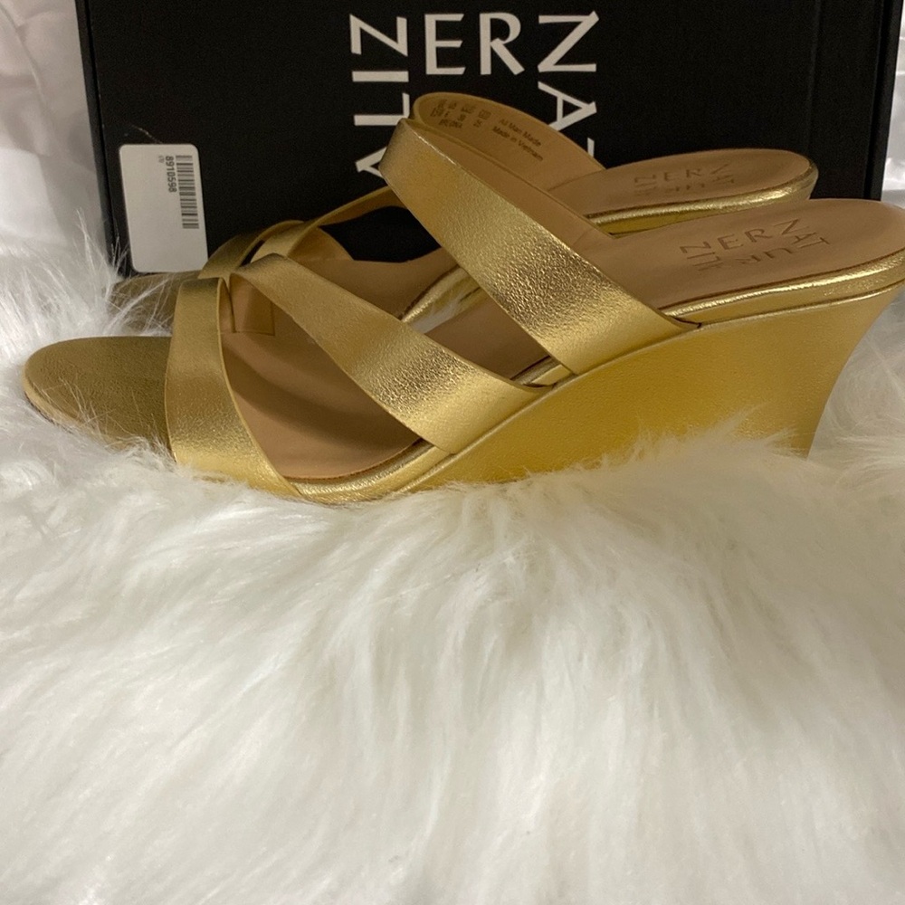 Naturalizer Gold Strappy Heels - Picture 2 of 4